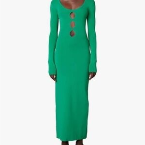 Chic Long Sleeve Green Dress